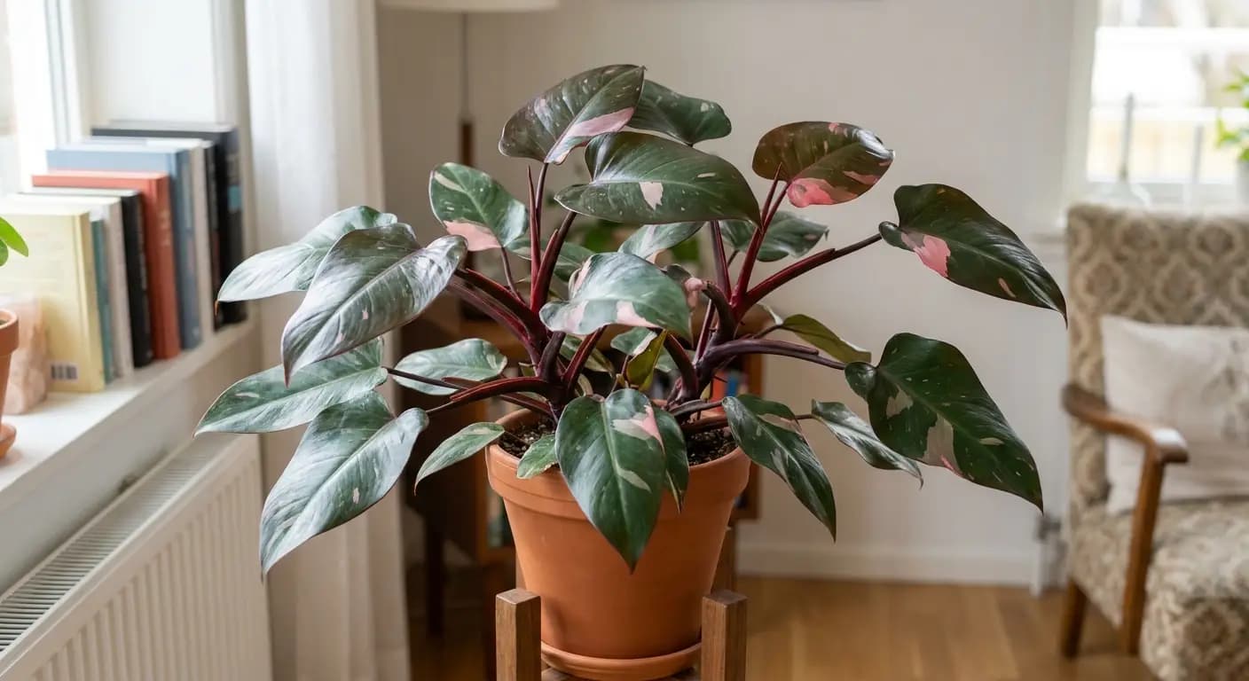 Filodendron czerwieniejący 'Pink Princess'